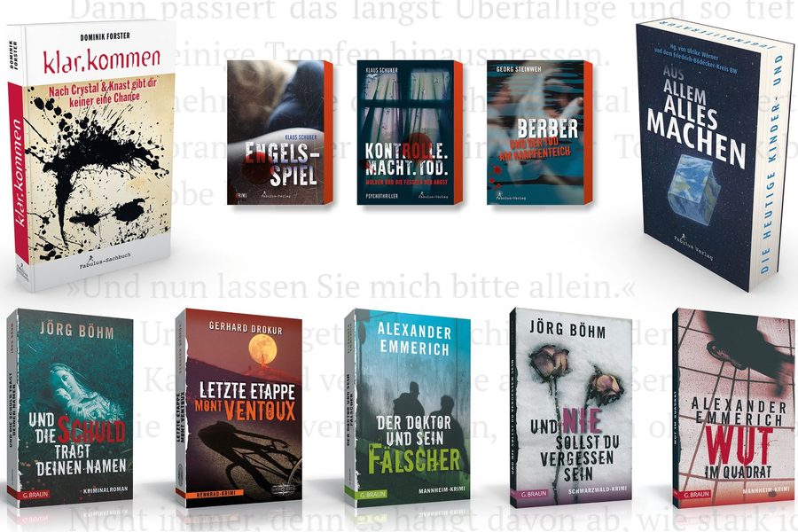 Aufgefächerte Krimi-Buchcover – Buchgestaltung von röger & röttenbacher